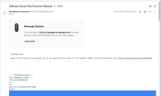 When Gmail Says “Message Blocked” (Backscatter Spam Explained)