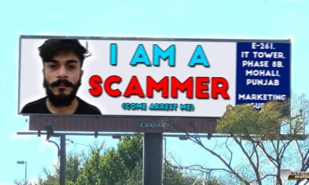 Showing A Scammer HIS OWN Local BILLBOARD!